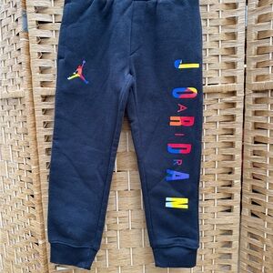 Jordan Kids Black Joggers with Multicolor Logo